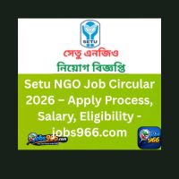 Setu NGO Job Circular 2026 – Apply Process, Salary, Eligibility – jobs966.com